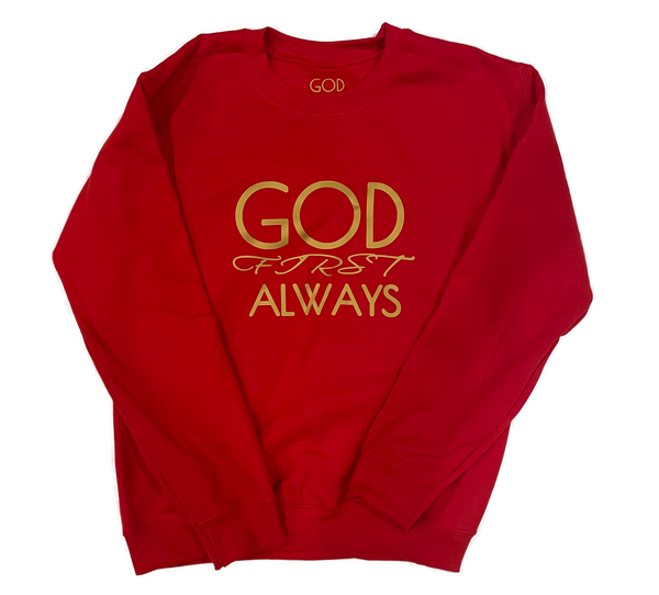 Signature Sweatshirt (Red/Gold) - GFA Modern Christian Apparel