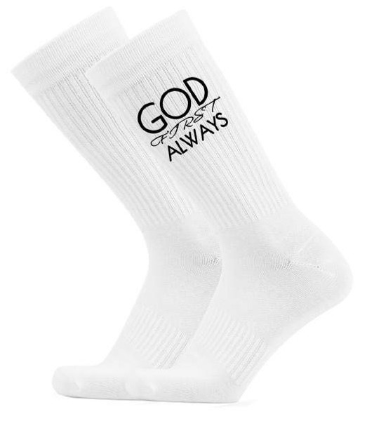 Signature Crew Socks (Black, White) - GFA Modern Christian Apparel