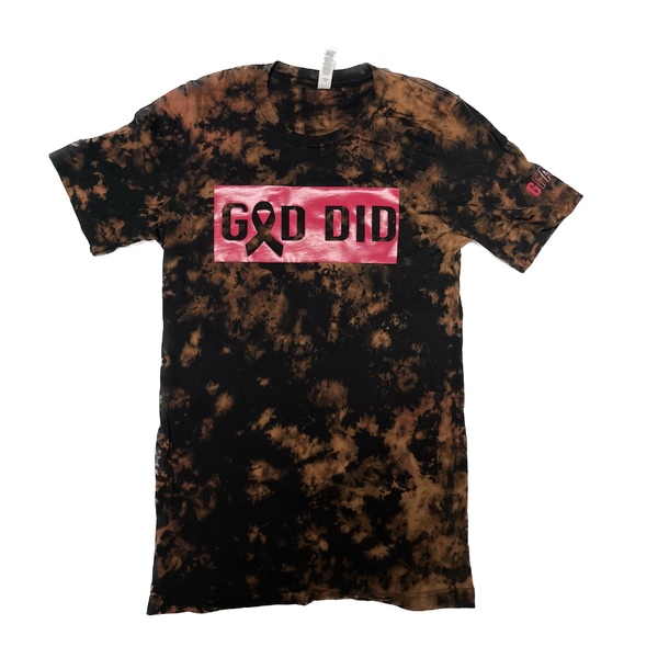 God Did Tee (Bleached Black/Fuchsia) - GFA Modern Christian Apparel