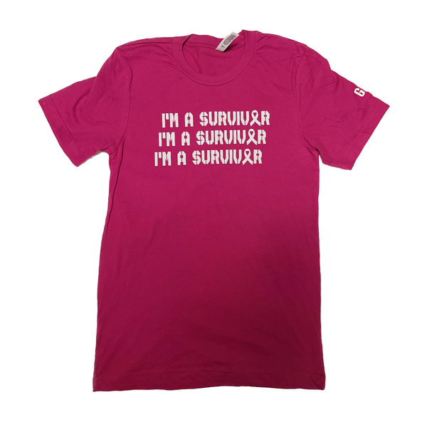 Survivor Tee (Berry/White) - GFA Modern Christian Apparel