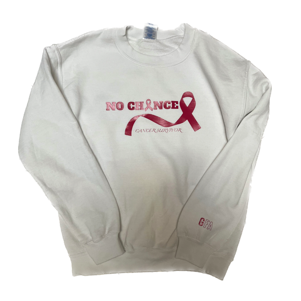 No Chance Sweatshirt (White/Fuchsia) - GFA Modern Christian Apparel