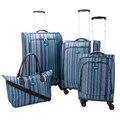 HBY-0160 - HIGHBURY Marrakesh Blue Stripe Ultra Light Weight Luggage