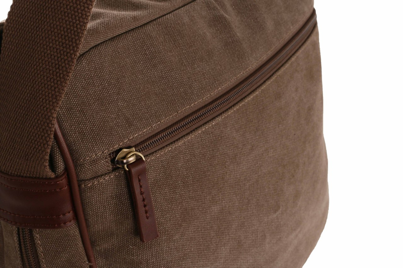 WB-6015 - Woodbridge large cross body flap over canvas satchel