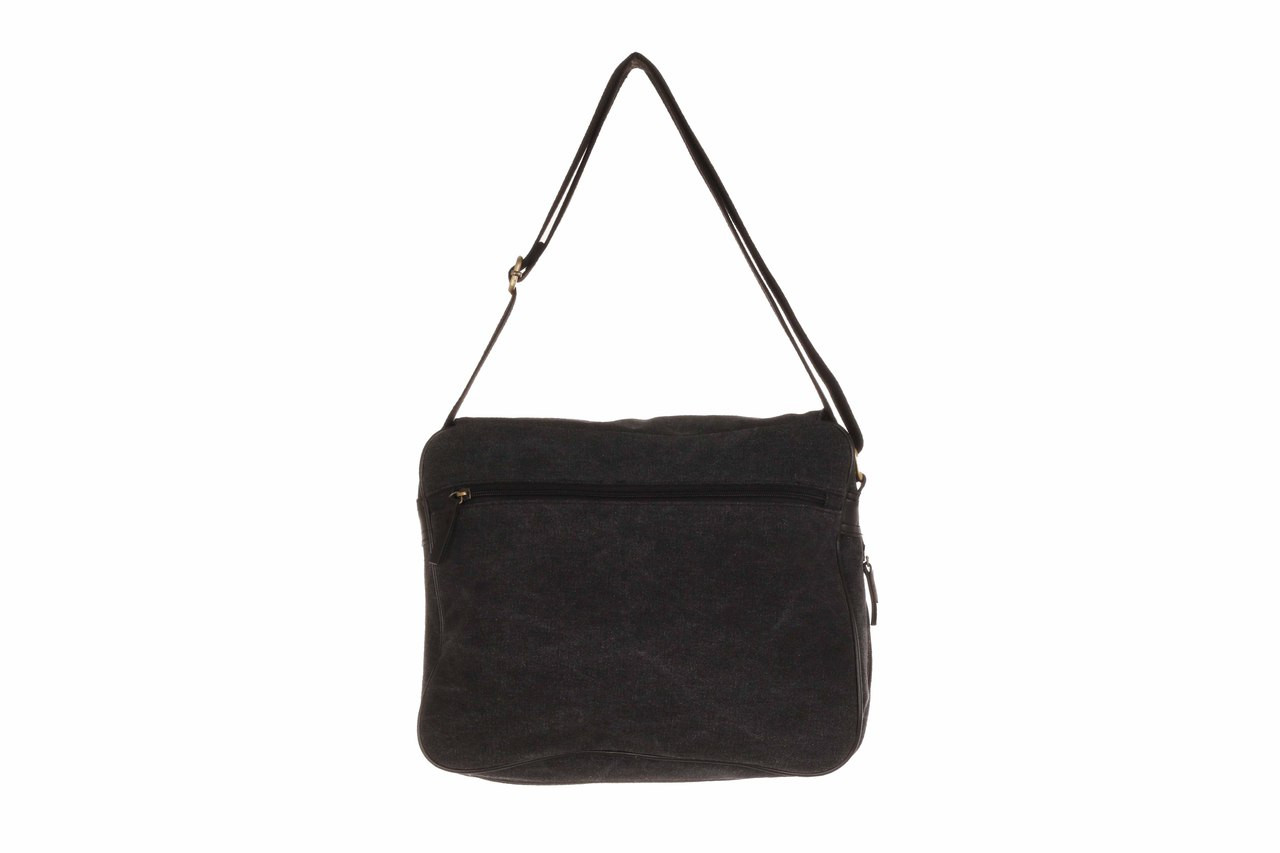 WB-6015 - Woodbridge large cross body flap over canvas satchel