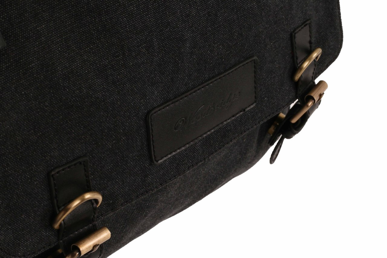 WB-6015 - Woodbridge large cross body flap over canvas satchel