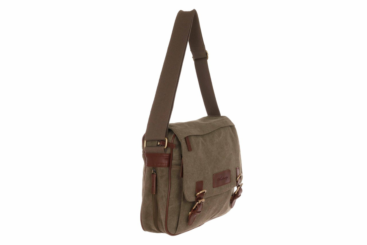 WB-6015 - Woodbridge large cross body flap over canvas satchel