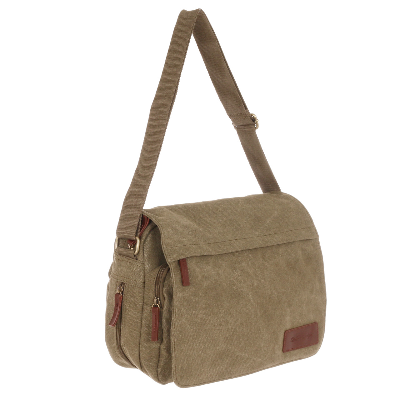 WB-6019 - Woodbridge large cross body flap over canvas bag