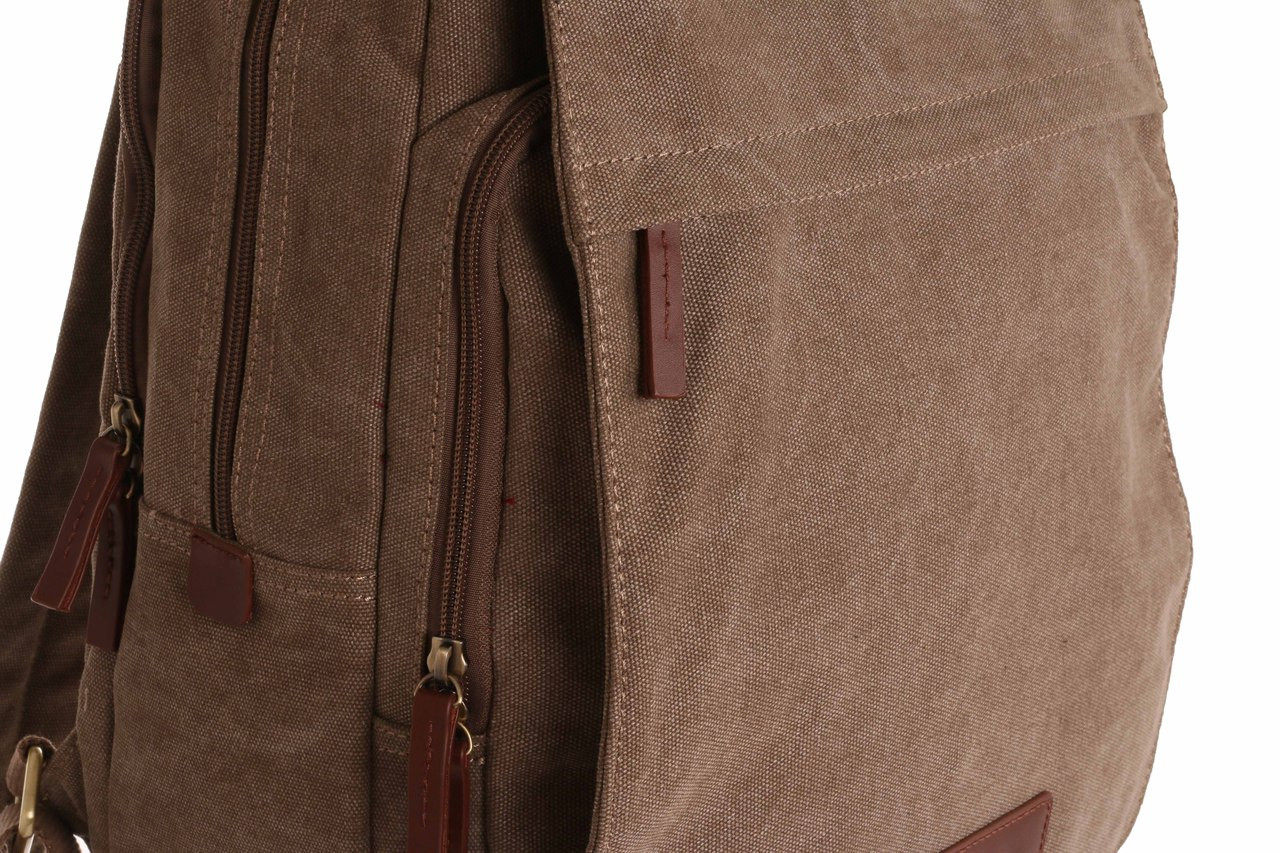 WB-6020 - Woodbridge large canvas laptop backpack with front flap