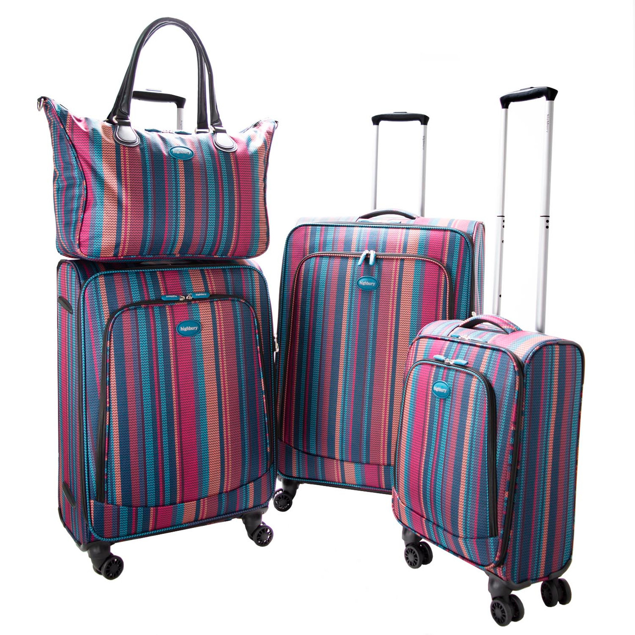 HBY-0160 - HIGHBURY Marrakesh Multi Stripe Ultra Light Weight Luggage