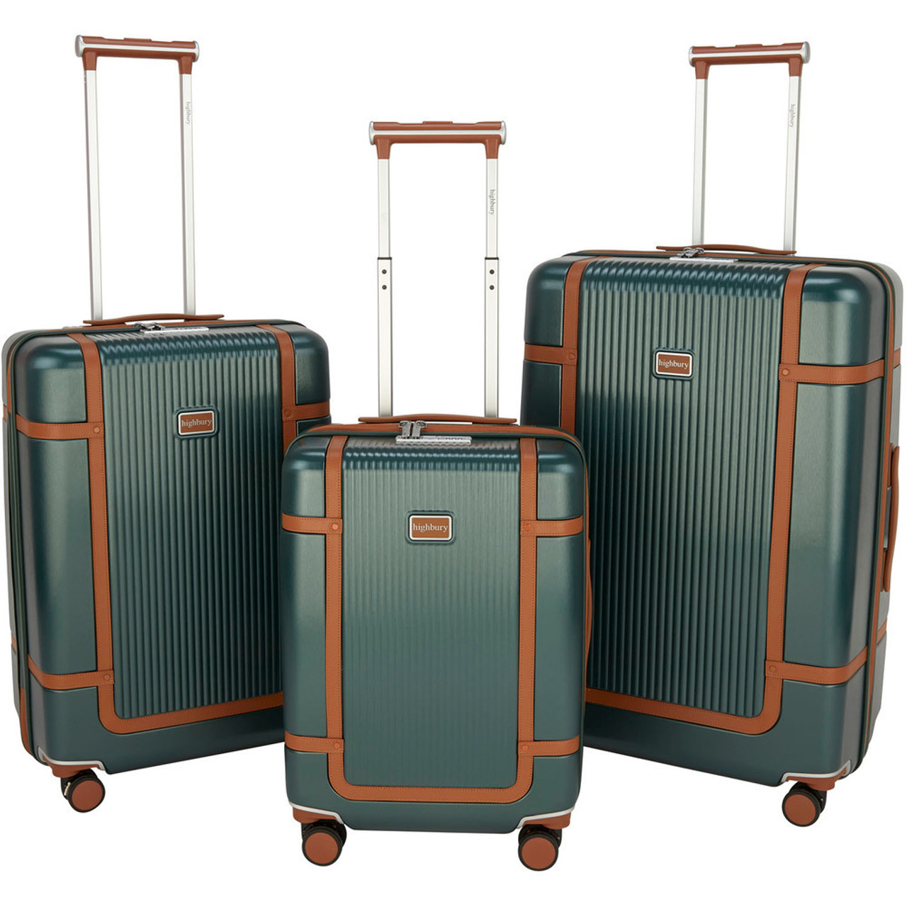 HBY-0171- HIGHBURY - ELEGANCE Forest Green Hard Luggage Cases