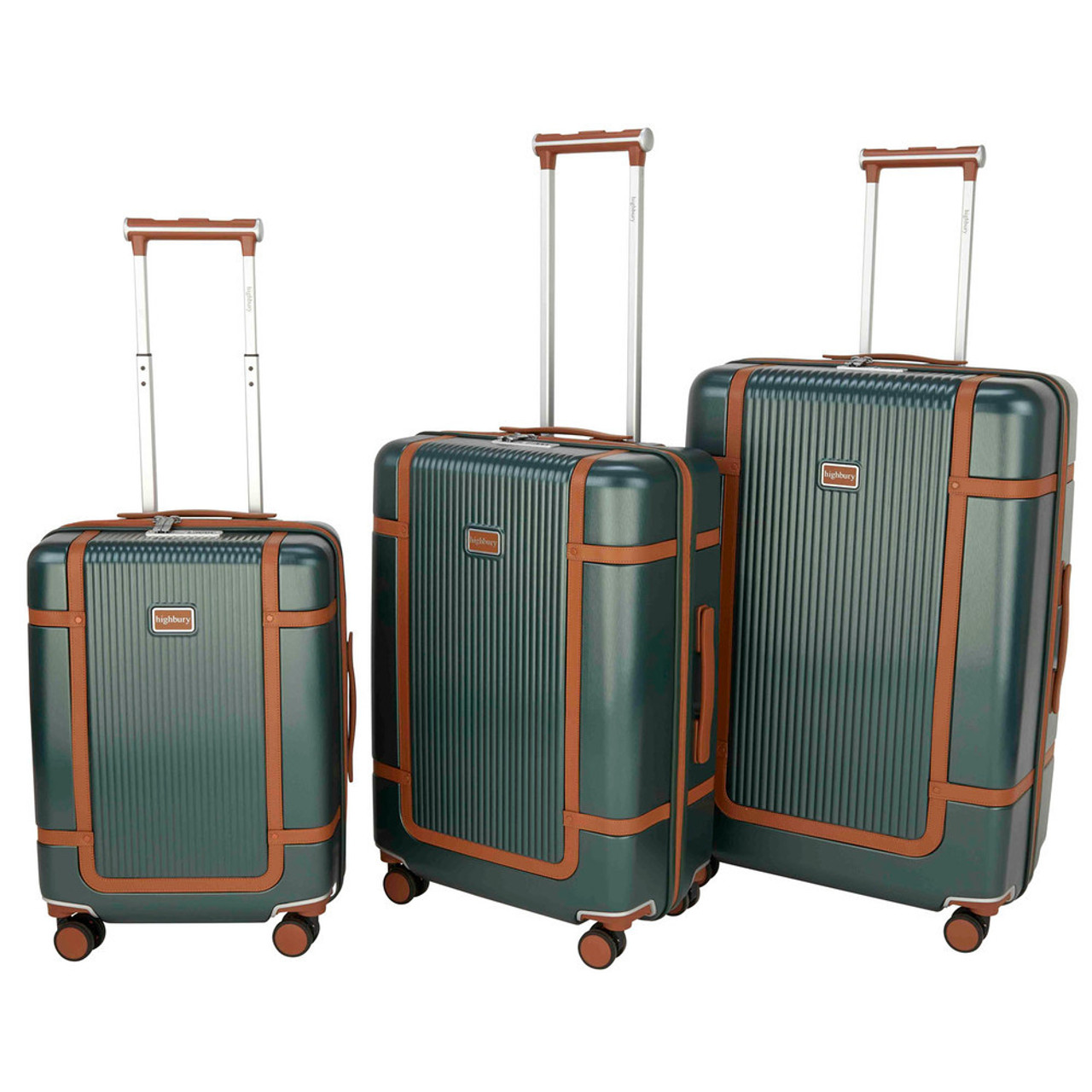 HBY-0171- HIGHBURY - ELEGANCE Forest Green Hard Luggage Cases