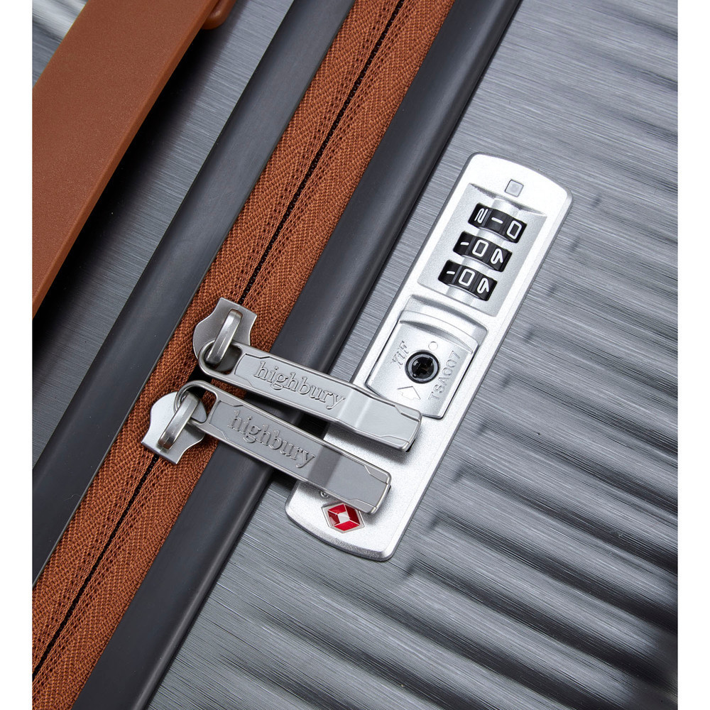 HBY-0171- HIGHBURY - ELEGANCE Dark Grey Hard Luggage Cases