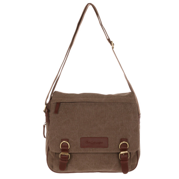 WB-6015 - Woodbridge large cross body flap over canvas satchel
