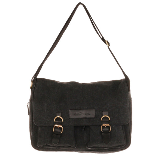WB-6014 - Woodbridge large cross body flap over canvas bag