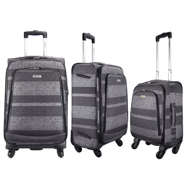 HBY-0104 - HIGHBURY Unique Grey-Stripe® Ultra Light Weight Luggage