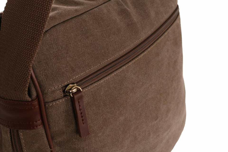 WB-6015 - Woodbridge large cross body flap over canvas satchel