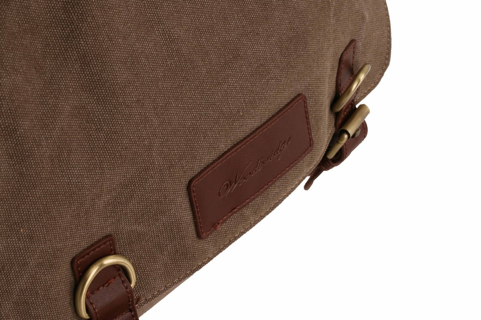 WB-6015 - Woodbridge large cross body flap over canvas satchel