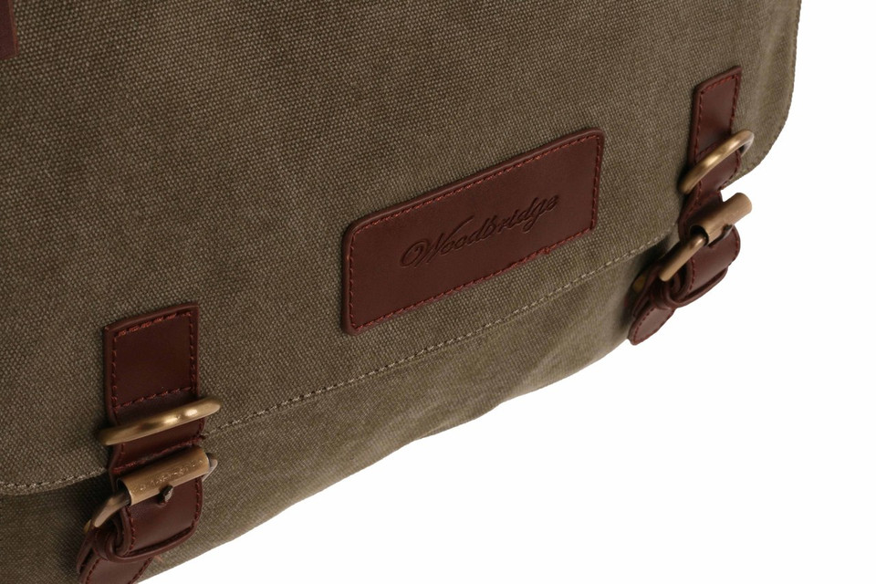 WB-6015 - Woodbridge large cross body flap over canvas satchel