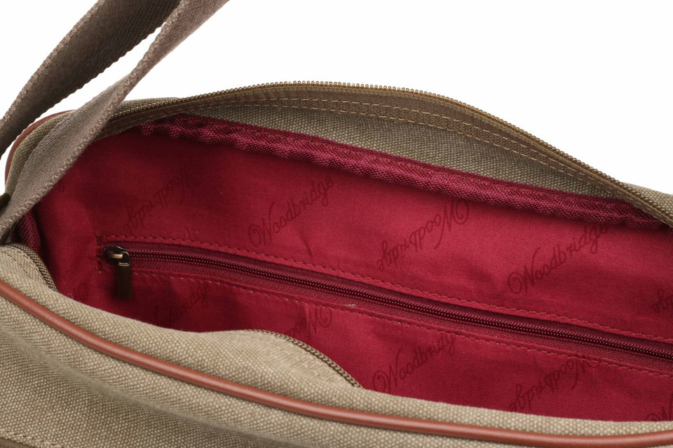 WB-6015 - Woodbridge large cross body flap over canvas satchel