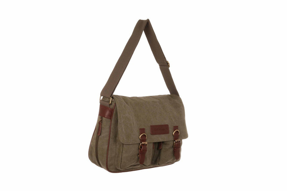 WB-6014 - Woodbridge large cross body flap over canvas bag