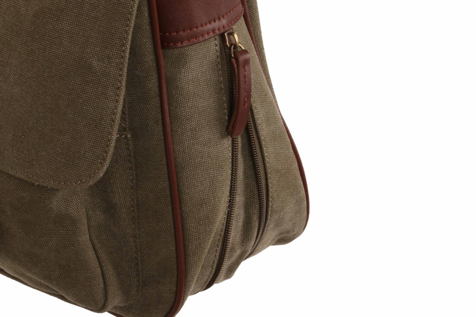 WB-6014 - Woodbridge large cross body flap over canvas bag