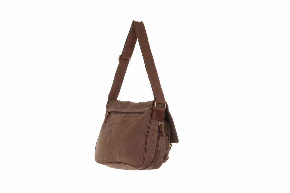WB-6014 - Woodbridge large cross body flap over canvas bag