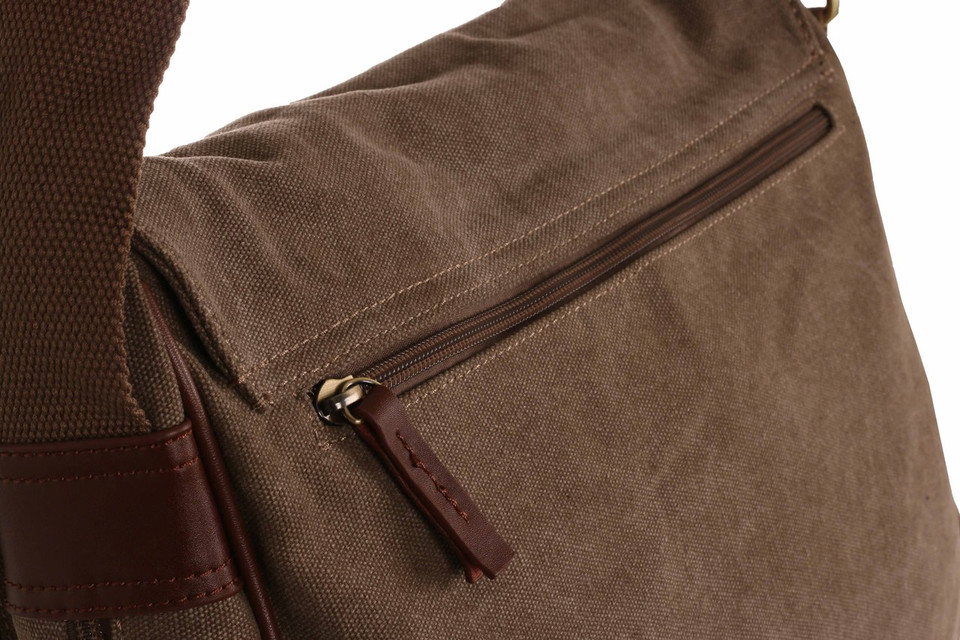 WB-6014 - Woodbridge large cross body flap over canvas bag
