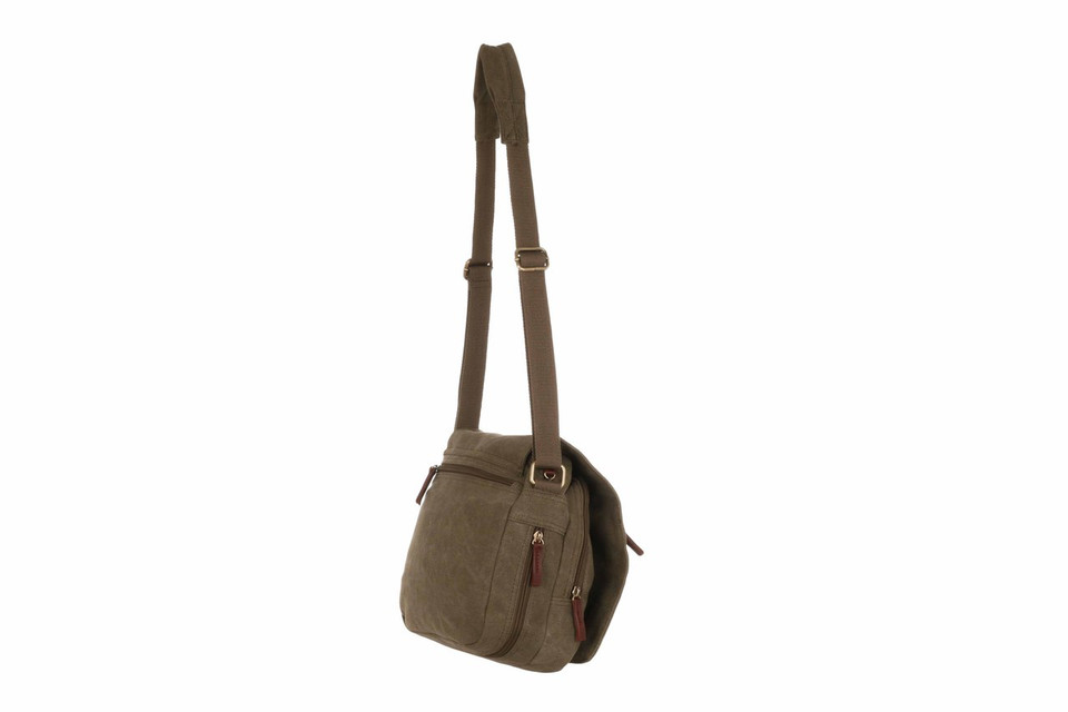 WB-6018 - Woodbridge large cross body flap over canvas bag