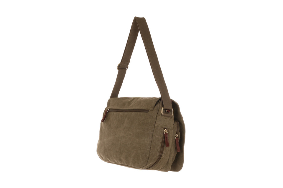 WB-6019 - Woodbridge large cross body flap over canvas bag
