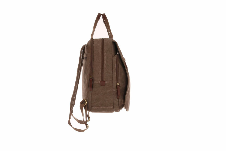 WB-6020 - Woodbridge large canvas laptop backpack with front flap