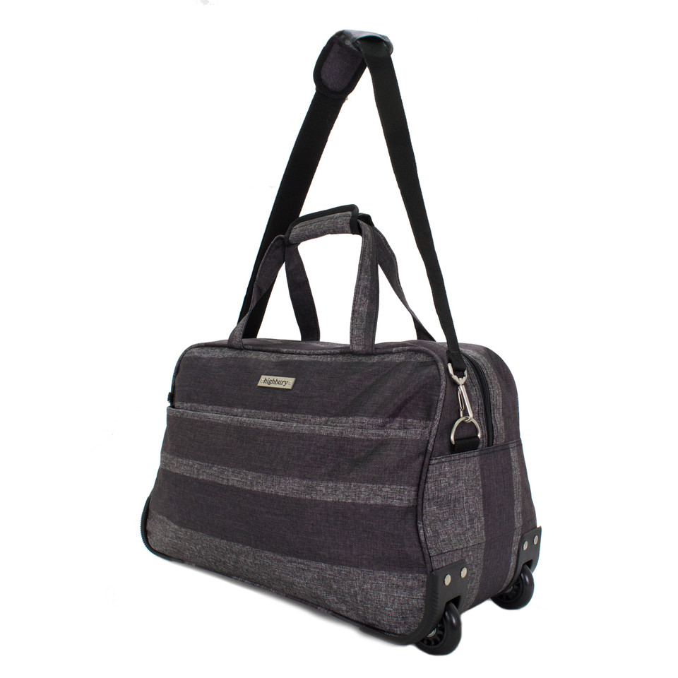 HBY-0015 - HIGHBURY Unique Grey Stripe® Cabin Weekend Trolley Bag