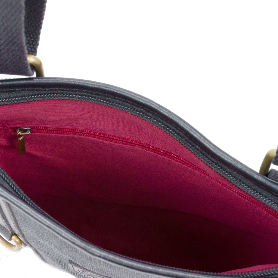 WB 6203 - Woodbridge Slim Canvas Crossbody Bag with decorative panel