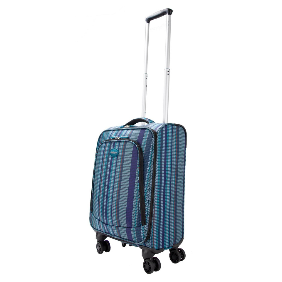 HBY-0160 - HIGHBURY Marrakesh Blue Stripe Ultra Light Weight Luggage