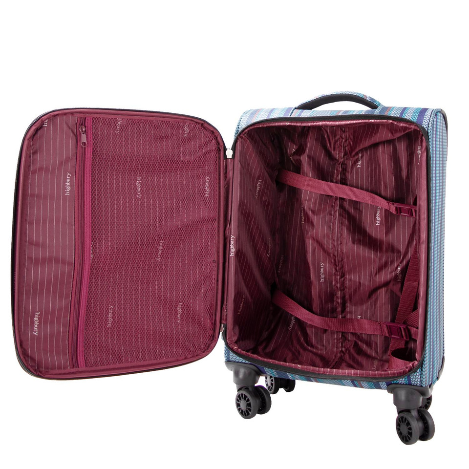 HBY-0160 - HIGHBURY Marrakesh Blue Stripe Ultra Light Weight Luggage