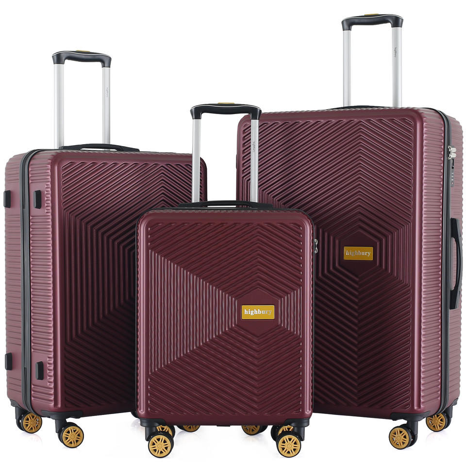 HBY-0168 - Burgundy - HIGHBURY - Yellowstone Hard Luggage Cases