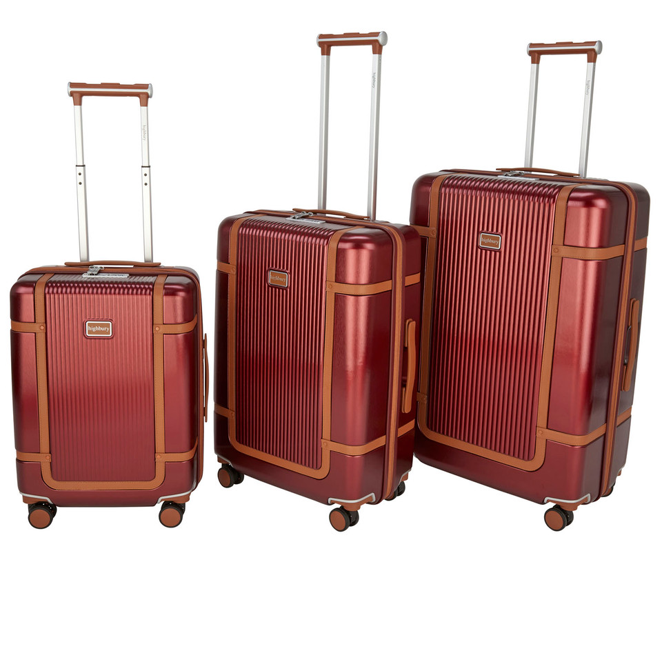HBY-0171- HIGHBURY - ELEGANCE Burgundy Hard Luggage Cases