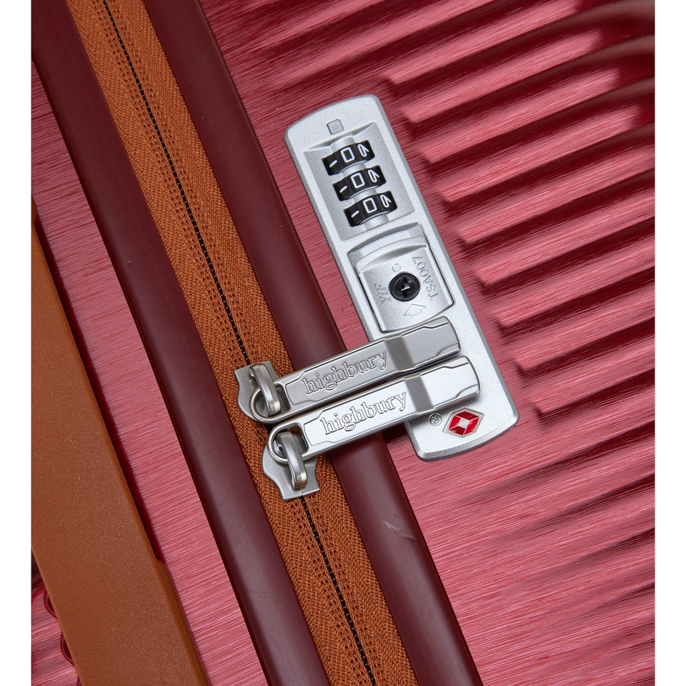 HBY-0171- HIGHBURY - ELEGANCE Burgundy Hard Luggage Cases