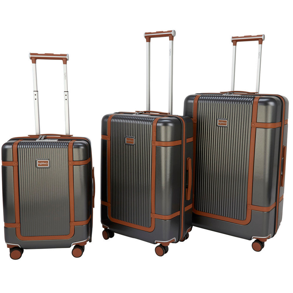 HBY-0171- HIGHBURY - ELEGANCE Dark Grey Hard Luggage Cases