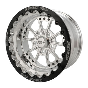 Street Pro 009 Series Forged Wheel, Rear Beadlock 15x10'' / 3.50'' Backspace (-51) / 5x4.75" Bolt Circle Chevrolet, Polished