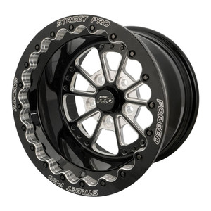 Street Pro 009 Series Forged Wheel, Rear Beadlock 15x8'' / 3.50'' Backspace (-25) / 5x4.75" Bolt Circle Chevrolet, Gloss Black Milled
