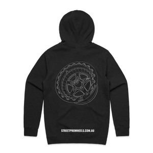 Street Pro Wheels Hoodie Sweatshirt, Cotton, Polyester, Black, Men's XL