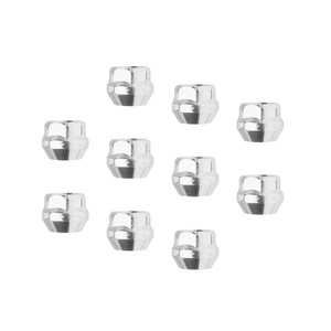 Wheel Lug Nut Kit Chrome, Acorn Open End Bulge Length, 0.87, 14 x 1.50, Set of 10
