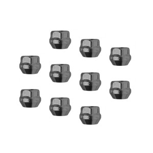 Wheel Lug Nut Kit Black, Acorn Open End Bulge Length, 0.87, 12 x 1.50, Set of 10