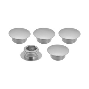 Street Pro Wheel Lug Nut Block Off Caps, 1/2''-20, Billet Aluminium, Silver, Set of 5
