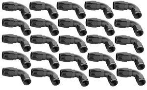 Proflow Bulk Pack Cutter Hose End 90 Degree -06AN, Black, 25pc