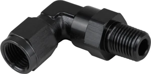 Proflow Adaptor Male -08AN 90 Degree To 3/8in. NPT Swivel, Black
