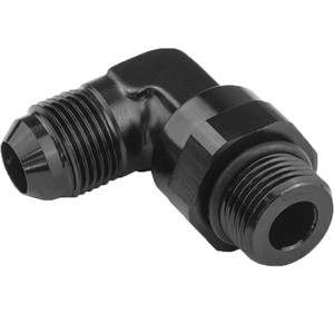 Proflow Adaptor Male -12AN 90 Degree To -12AN Thread Swivel, Black