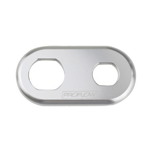 Proflow Bulkhead Aluminium Plates 2 Hole, 1x #6 and #10 A/C Fitting, Polished