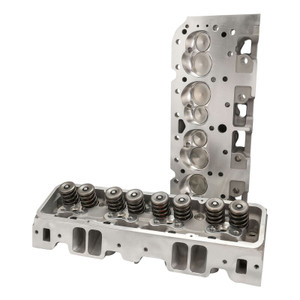 Proflow Cylinder Heads, SuperMax 220 CNC, SB Chev, Aluminum, Assembled, 7/16 Studs & G/Plates 64cc Chamber, Angle Plug, 210cc Intake Runner,600HP,Pair