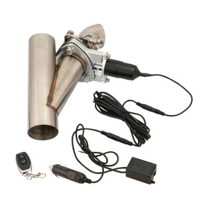 Proflow Single Exhaust Cutouts, Electric, Aluminium, Bolt On, 4.0 in. Diameter, Stainless Steel Tubing, Kit